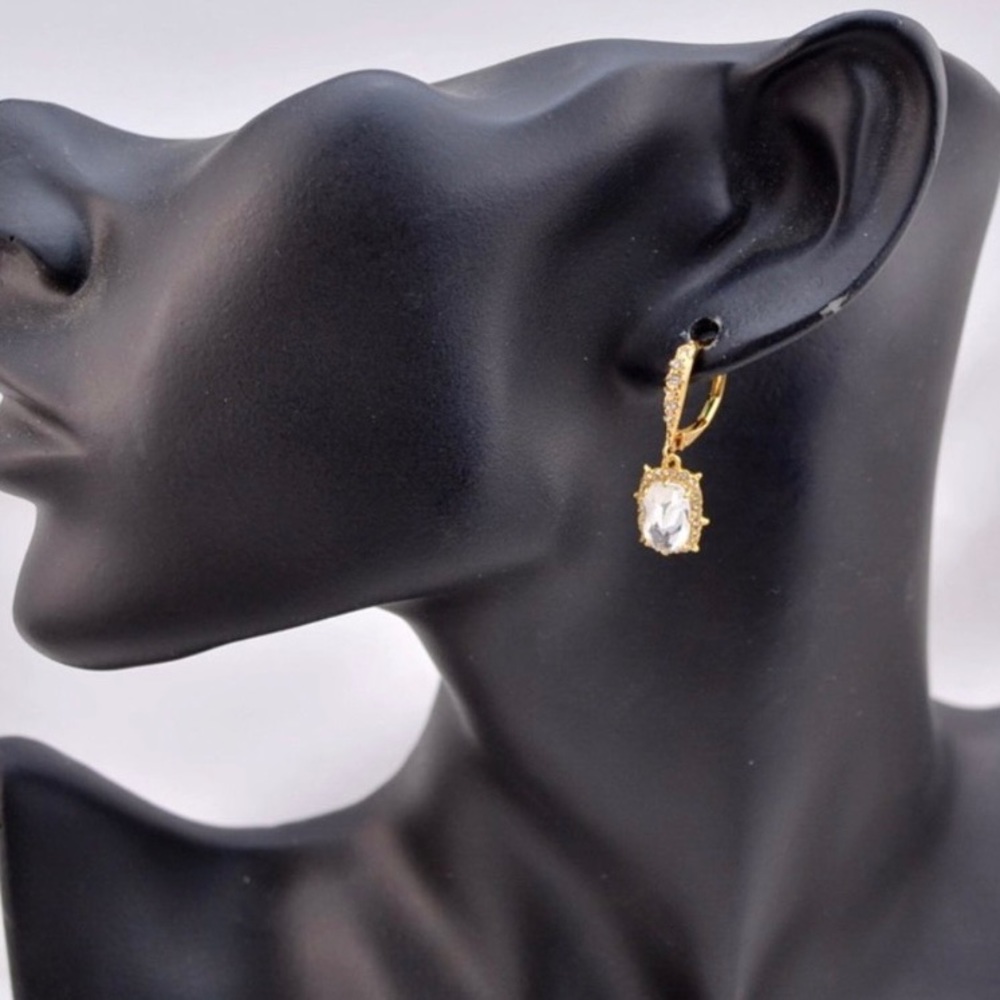ALEXIS BITTAR Crystal Drop Earrings in Gold - Picture 3 of 9